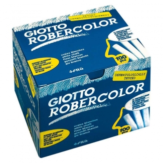 Giotto Robercolor F538800 - Tizas blancas, caja de 100 unidades
