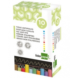 Liderpapel TZ07 - Tizas de colores, caja de 10 unidades