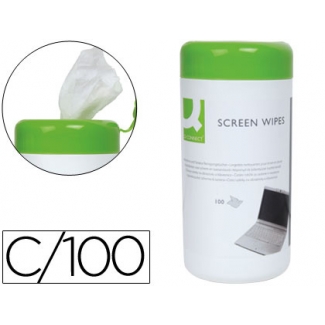 Q-Connect KF04501 - Bote de toallitas limpiadoras, bote de 100 unidades