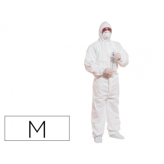 Traje de seguridad Deltaplus polipropileno con capucha de un solo uso color blanco talla m
