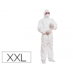 Traje de seguridad Deltaplus polipropileno con capucha de un solo uso color blanco6 talla xxl