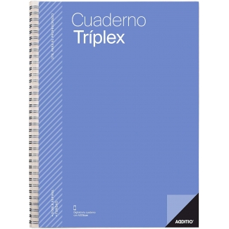 Additio P192 - Cuaderno tríplex, tamaño 22,5 cm x 31 cm, colores surtidos