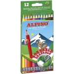 Alpino AL013654 - Lápices de colores borrables, caja de 12 colores