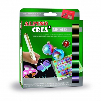 Alpino Crea Metalix AR000134 - Rotuladores de colores, caja de 7 colores
