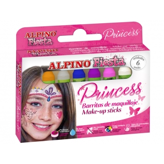 Alpino Princess DL000112 - Pintura de cara, 6 colores surtidos, barra de 5 gr