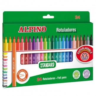Alpino Standard AR001003 - Rotuladores de colores, caja de 24 colores