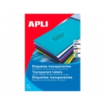 Apli 01223 - Etiquetas adhesivas, poliéster, resistente a la intemperie, transparentes, 48,5 x 25,4 mm, caja de 20 hojas