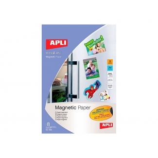 Apli 10245 - Papel magnético, tamaño A4, 640 gramos, paquete de 8 hojas