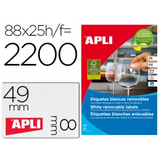 Apli 10314 - Etiquetas adhesivas, para joyeria, adhesivo removible, 45 x 8 mm, caja de 25 hojas