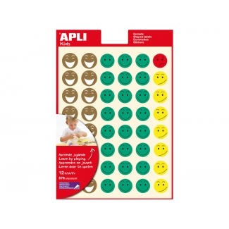 Apli 11680 - Gomets, caras expresivas, bosa de 12 hojas, 576 gomets en total