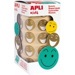 Apli 14374 - Gomets, caras expresivas, rollo de 900 gomets, color oro