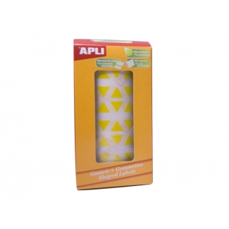 Apli 4867 - Gomets, figuras geométricas forma triangular, 20 x 20 x 20 mm, rollo de 2832 unidades, color amarillo