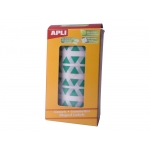 Apli 4870 - Gomets, figuras geométricas forma triangular, 20 x 20 x 20 mm, rollo de 2832 unidades, color verde