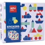Apli Kids Stickers Box 18359 - Juego de gomets geométricos, temática vehículos
