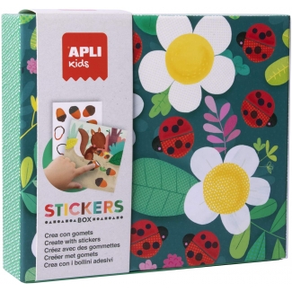 Apli Kids Stickers Box 18362 - Juego de gomets geométricos, temática mariquita