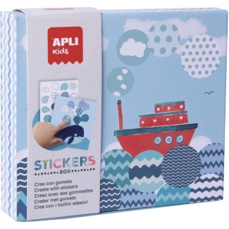 Apli Kids Stickers Box 18363 - Juego de gomets geométricos, temática barco