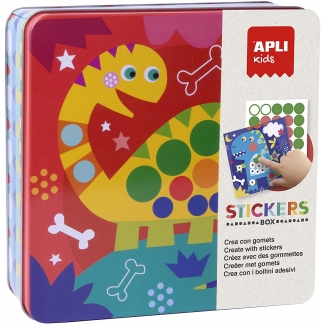 Apli Kids Stickers Box 18530 - Juego de gomets geométricos, temática dino