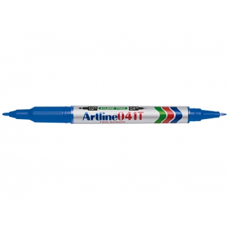 Artline EK-041T/AZ - Rotulador permanente, doble punta 0,4 y 1,0 mm, color azul