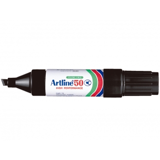 Artline EK-50 - Rotulador permanente, punta biselada, color negro