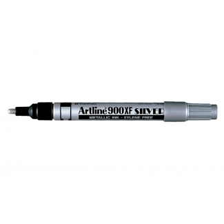 Artline EK-900 - Rotulador permanente, punta redonda 2,3 mm, tinta metálica color plata