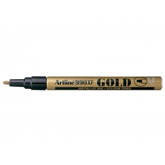 Artline EK-990 - Rotulador marcador permanente, punta redonda 1,2 mm, tinta metálica color oro