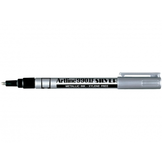 Artline EK-990 - Rotulador marcador permanente, punta redonda 1,2 mm, tinta metálica color plata