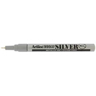Artline EK-999 PL - Rotulador permanente, punta redonda 0,8 mm, tinta metálica color plata
