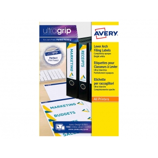 Avery L4761-25 - Etiquetas adhesivas para archivadores, 61 x 192 mm, caja de 25 hojas
