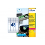 Avery L4778-20 - Etiquetas adhesivas de poliéster, color blanco, 45,7 x 21,2 mm, caja de 20 hojas