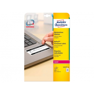 Avery L6145-20 - Etiquetas adhesivas, 45,7 x 25,4 mm, caja de 20 hojas