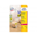 Avery L7651Y-25 - Etiquetas adhesivas, adhesivo removible, color amarillo 38,1 x 21,2 mm, caja de 25 hojas