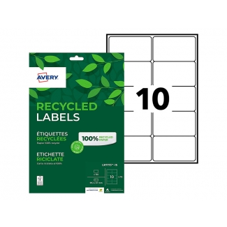 Avery LR7173-15 - Etiquetas adhesivas recicladas, 99,1 x 57mm, caja de 15 hojas