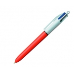 Bic 982867 - Bolígrafo 4 colores, tinta de aceite, punta redonda de 0,8 mm, cuerpo de color rojo, tinta azul, negro, rojo y verde