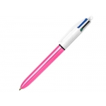 Bic 982875 - Bolígrafo 4 colores, tinta de aceite, punta redonda de 1 mm, cuerpo de color rosa, tinta azul, negro, rojo y verde