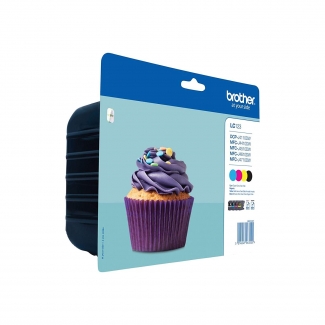 Brother LC123 - Cartucho de tinta original, LC123VALBP, negro, cían, magenta y amarillo, pack de 4