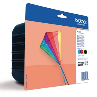Brother LC223 - Cartucho de tinta original, LC223VALBP, negro, cían, magenta y amarillo, pack de 4