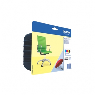 Brother LC229 - Cartucho de tinta original, LC229XLVALBP, negro, cían, magenta y amarillo, pack de 4