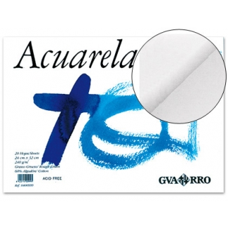 Canson Guarro 200400721 - Papel acuarela, sin recuadro, bloc encolado, A4+, 20 hojas, 240 gramos