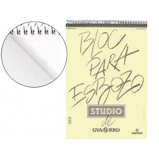 Canson Guarro Studio C200400254 - Bloc espiral de esbozos, sin recuadro, A4, 100 + 15 hojas, 90 gramos
