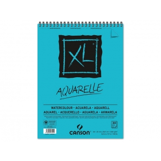 Canson XL Aquarelle C400039170 - Papel acuarela, sin recuadro, bloc con espiral, A4, 30 hojas, 300 gramos