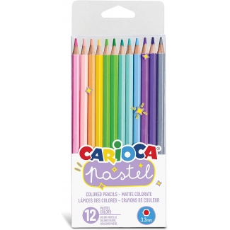 Carioca 43034 - Lápices de colores pastel, caja de 12 colores