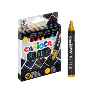Carioca 43163 - Ceras duras, caja de 8 colores metalizados