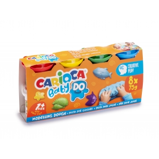 Carioca Baby Dough 43180 - Pasta para modelar, pack de 8 botes de 75 g