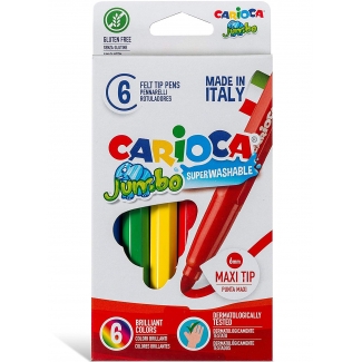Carioca Jumbo - Rotuladores de colores, caja de 6 colores