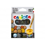 Carioca KO026 - Témpera, 6 colores surtidos metalizados, bote de 25 ml