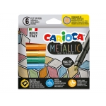 Carioca Metallic Maxi - Rotuladores de colores, caja de 6 colores metálicos