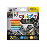 Carioca Metallic - Rotuladores de colores, caja de 8 colores metálicos