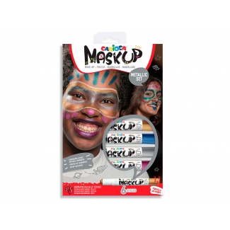 Carioca Stick 43155 - Pintura de cara, caja de 6 colores metálicos