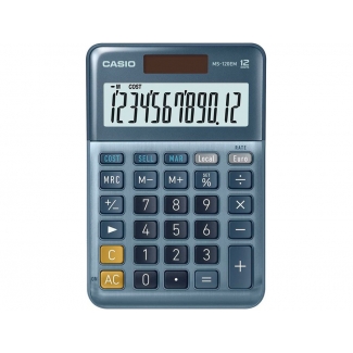 Casio MS-120EM - Calculadora de sobremesa, 12 dígitos, color azul