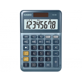 Casio MS-80E- Calculadora de sobremesa, 8 dígitos, color azul